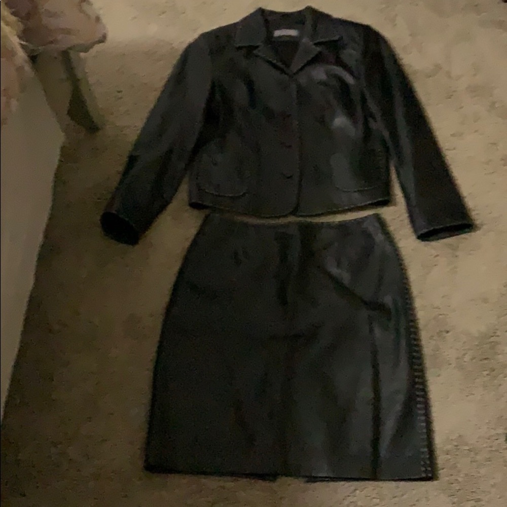 Kate Hill leather pencil skirt and jacket size 6